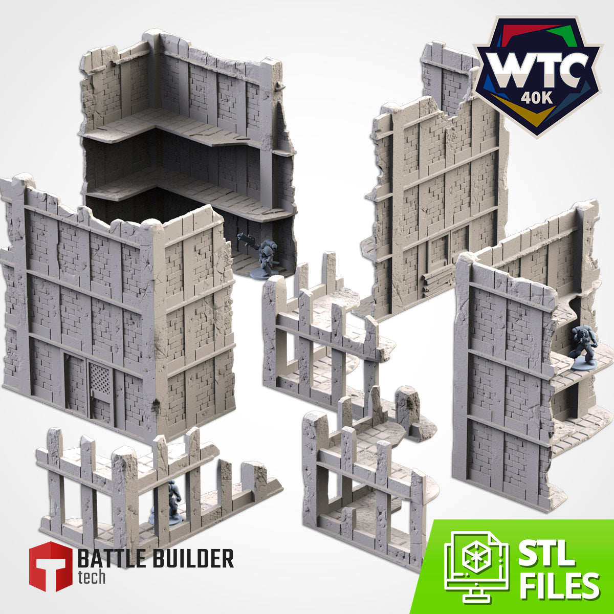 WTC City Ruins building set